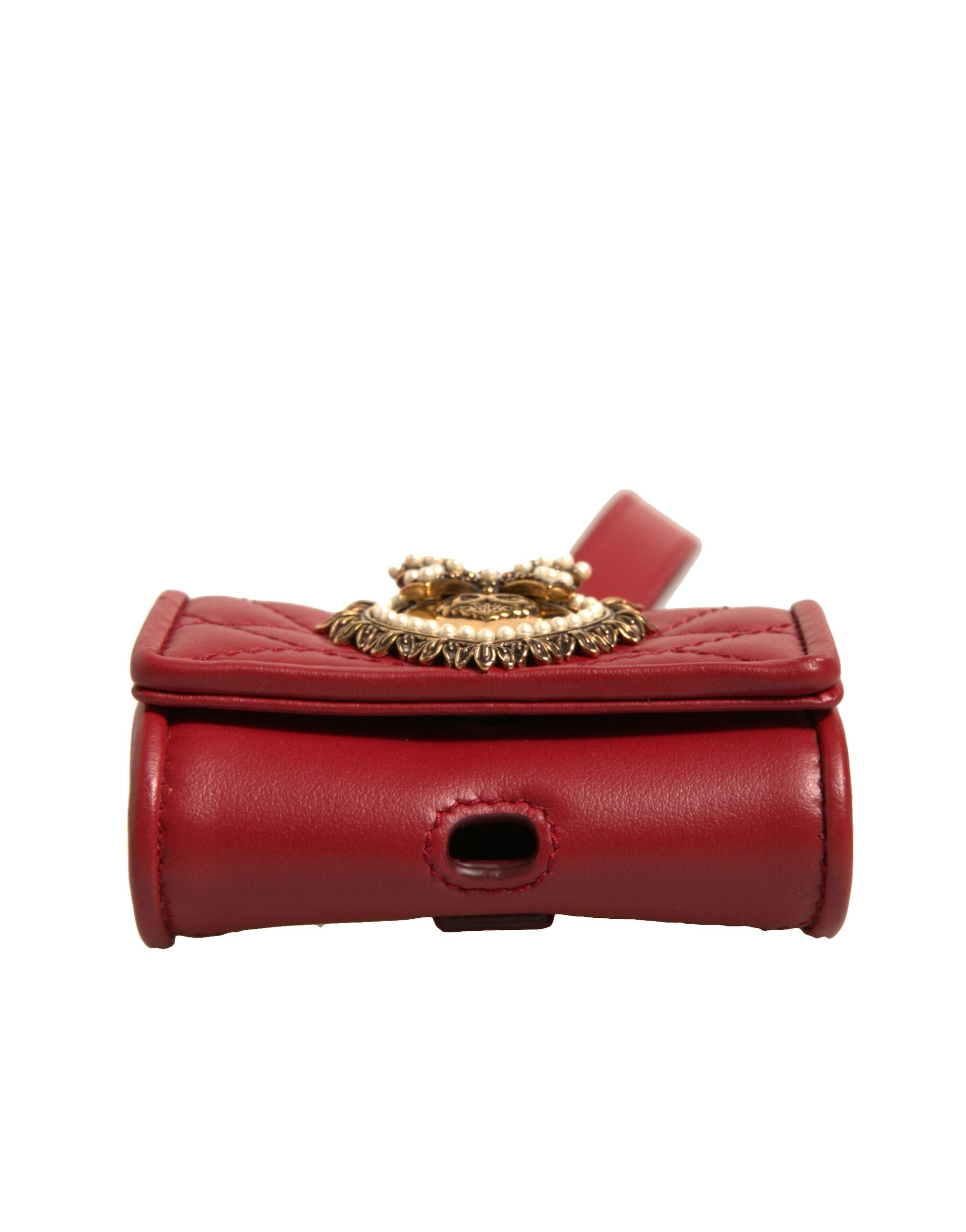 Dolce &amp; Gabbana Black Læder Devotion Heart Strap Airpod Case