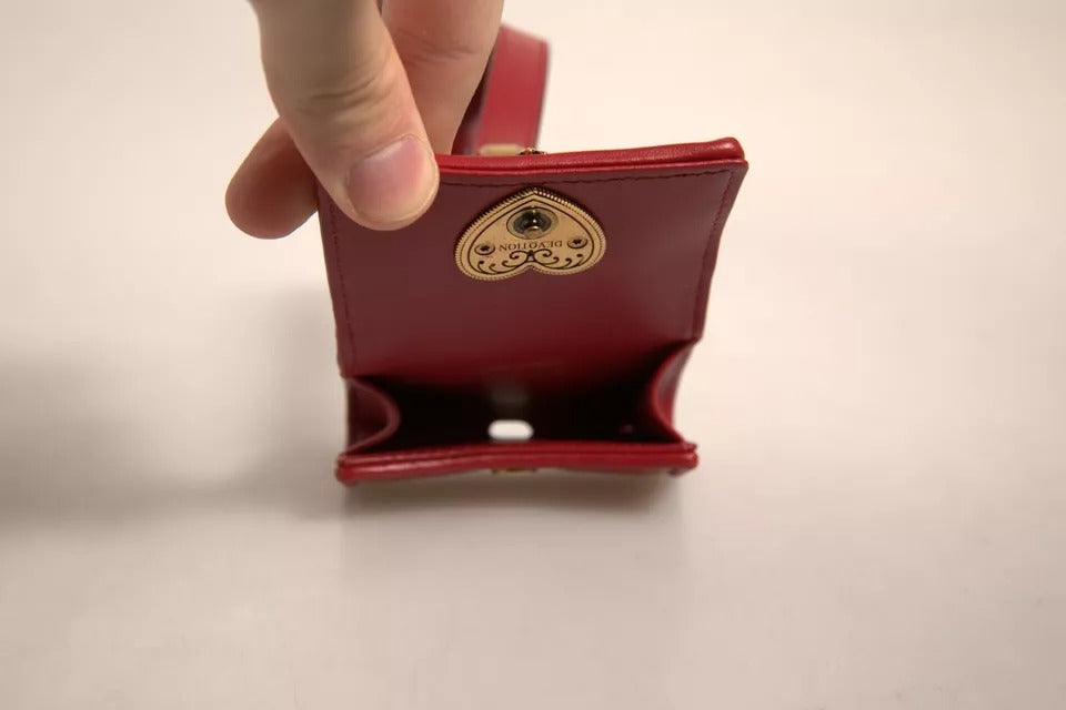 Dolce &amp; Gabbana Black Læder Devotion Heart Strap Airpod Case