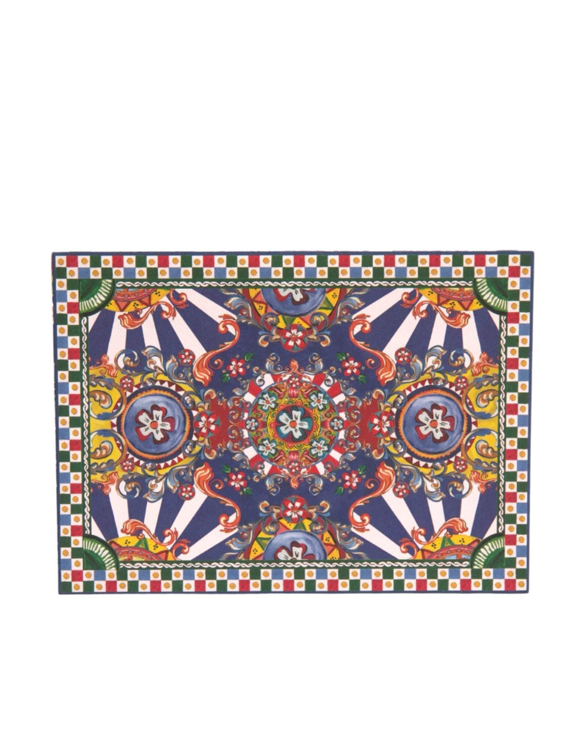 Dolce & Gabbana Multicolor Carretto Siciliano Envelope Post Card Holder - Hilstor