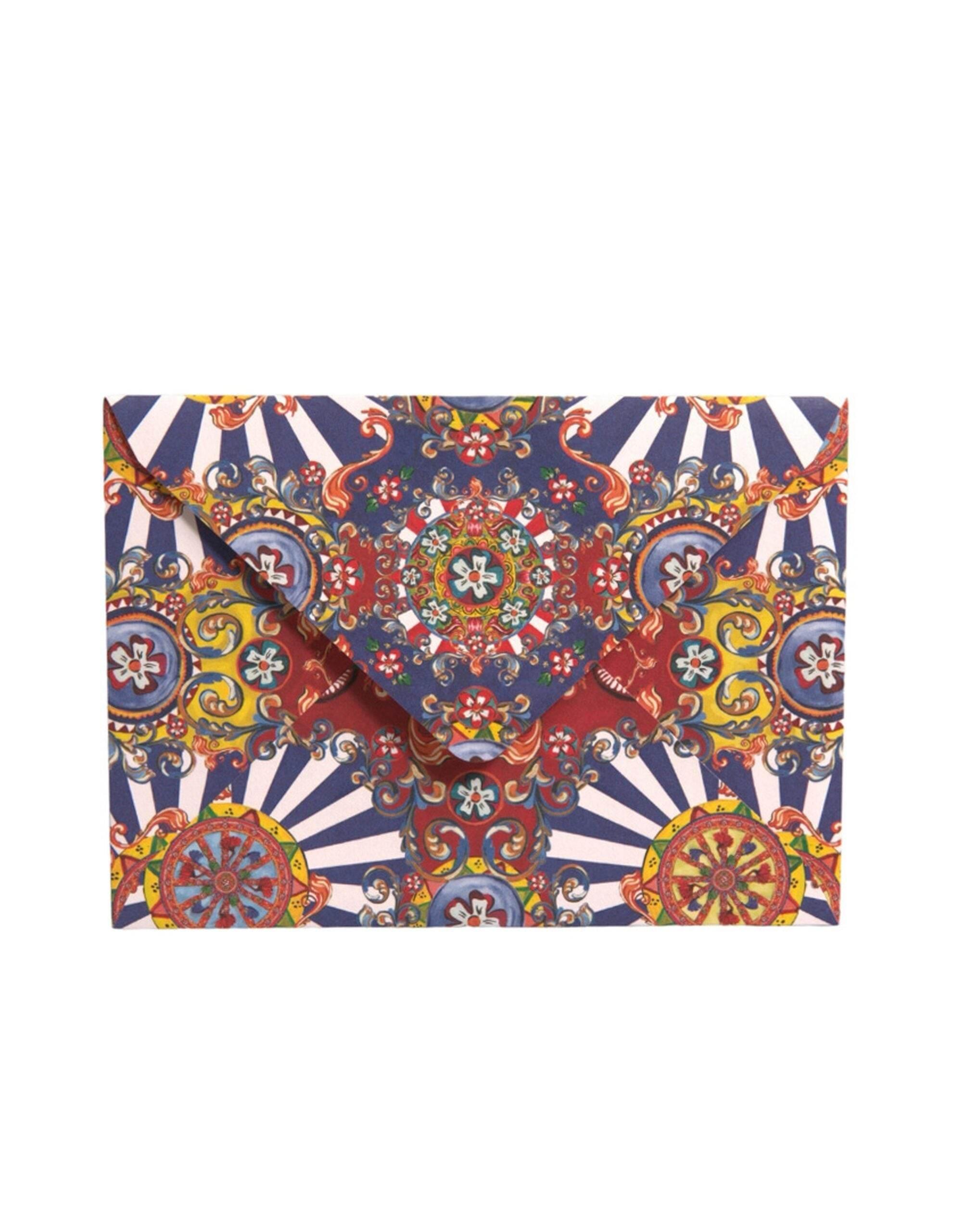 Dolce & Gabbana Multicolor Carretto Siciliano Envelope Post Card Holder - Hilstor