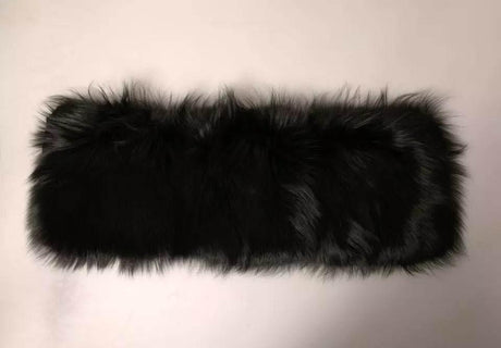 Dolce & Gabbana Black Fur Shoulder Collar Wrap Shawl Scarf - Hilstor