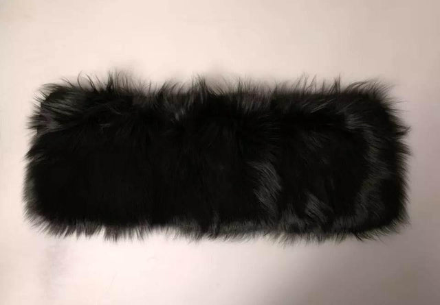 Dolce & Gabbana Black Fur Shoulder Collar Wrap Shawl Scarf - Hilstor