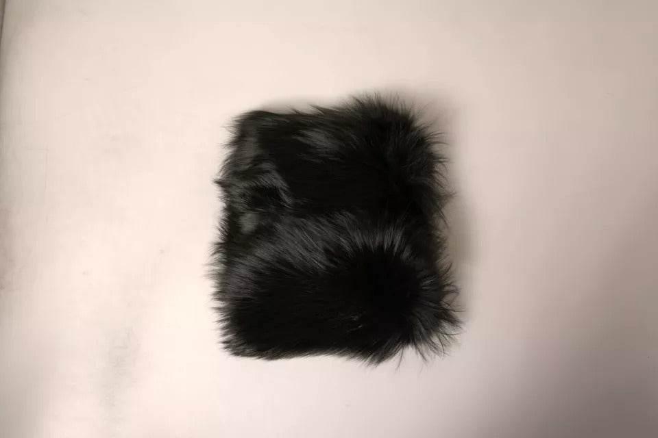 Dolce & Gabbana Black Fur Shoulder Collar Wrap Shawl Scarf - Hilstor