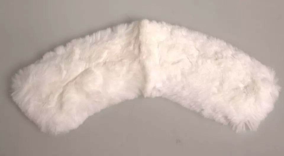 Dolce & Gabbana White Fur Shoulder Collar Wrap Shawl Scarf - Hilstor