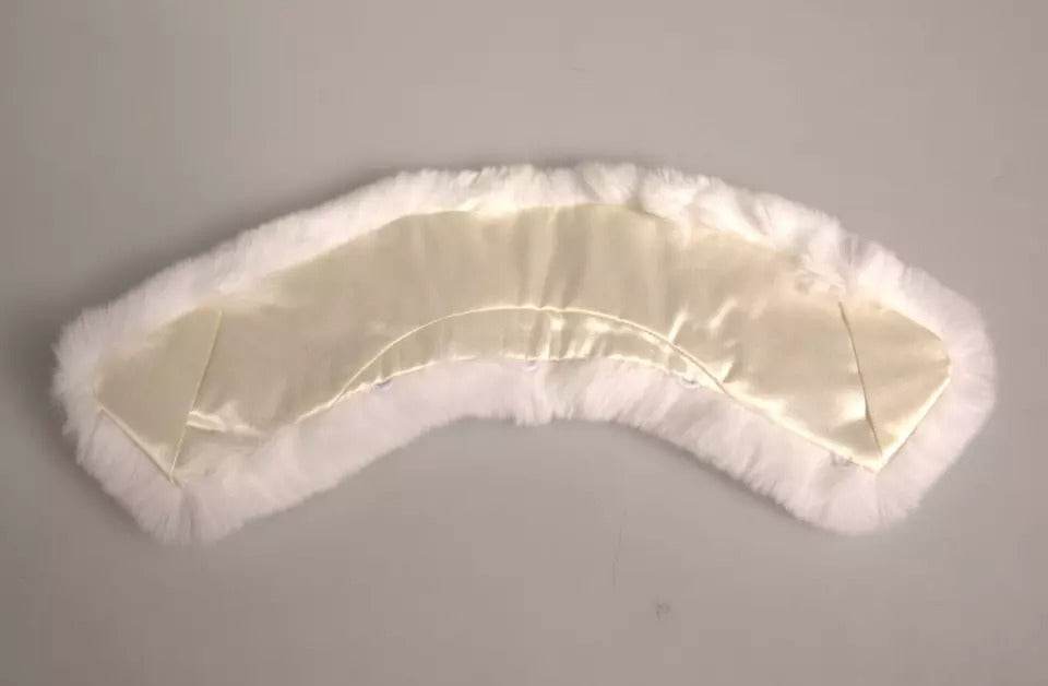 Dolce & Gabbana White Fur Shoulder Collar Wrap Shawl Scarf - Hilstor