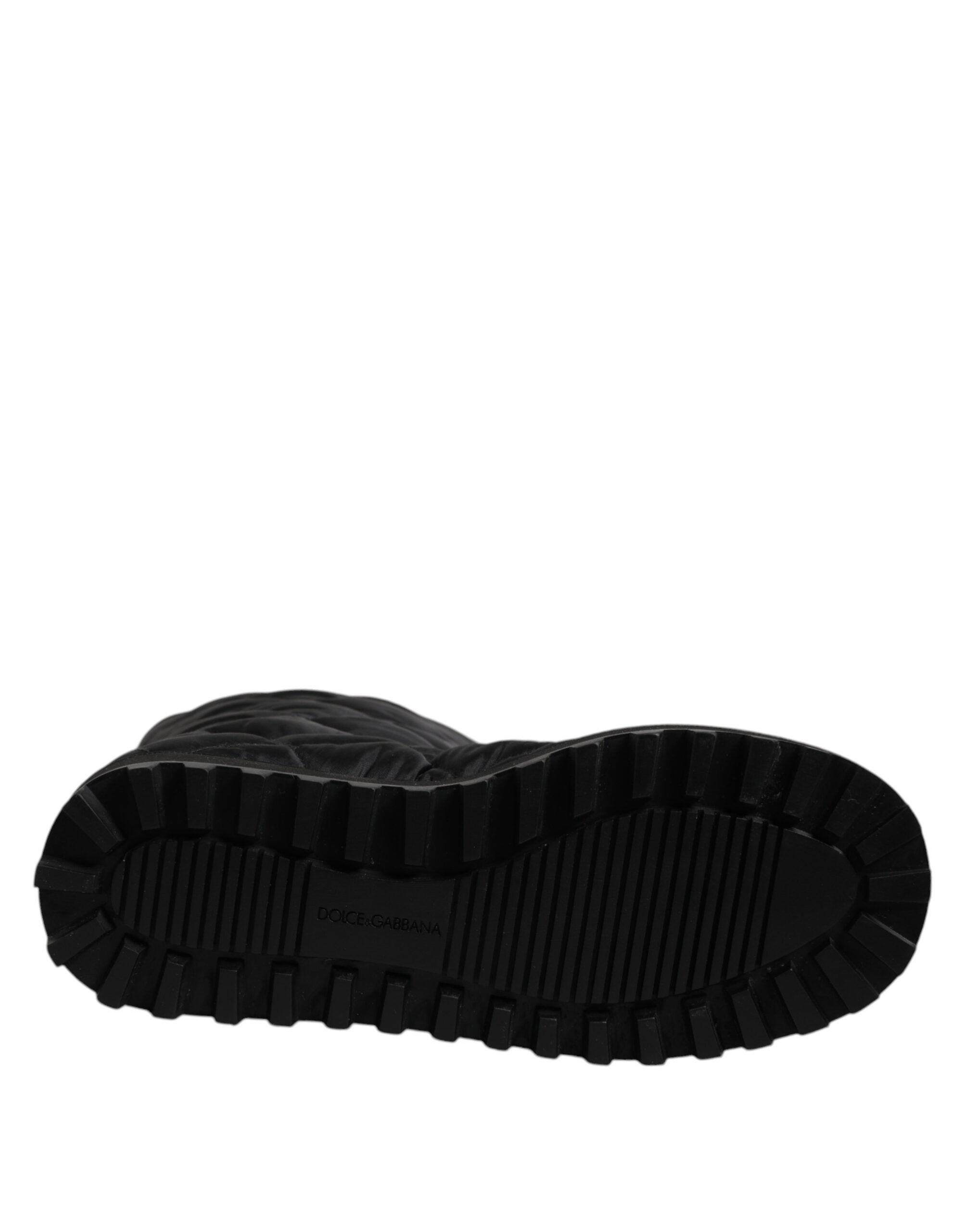 Dolce &amp; Gabbana Svarta Polyester Vadderade Mid Vadd Stövlar Vinterskor