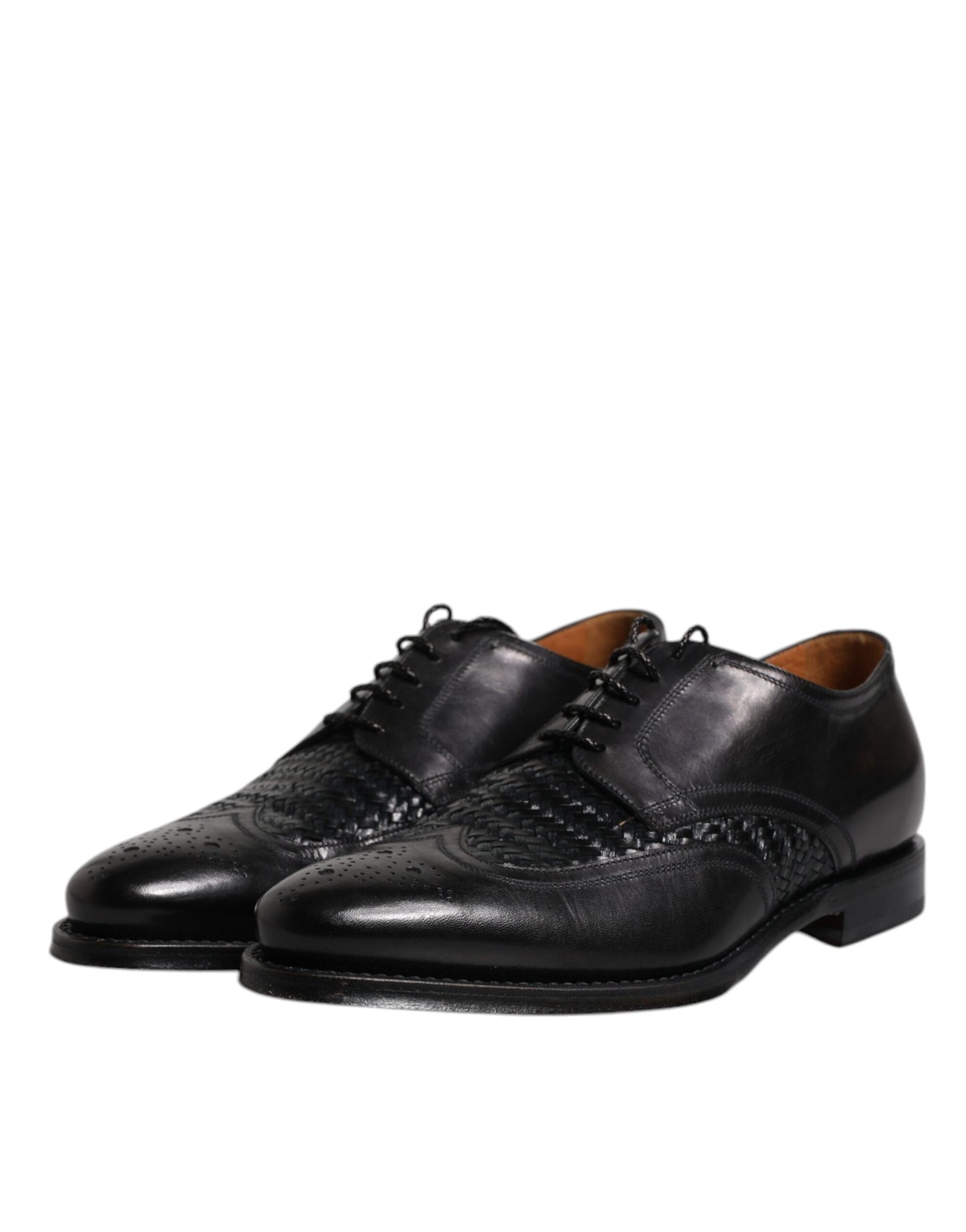 Dolce &amp; Gabbana sort læder Derby Wingtip Snøresko til formel kjole