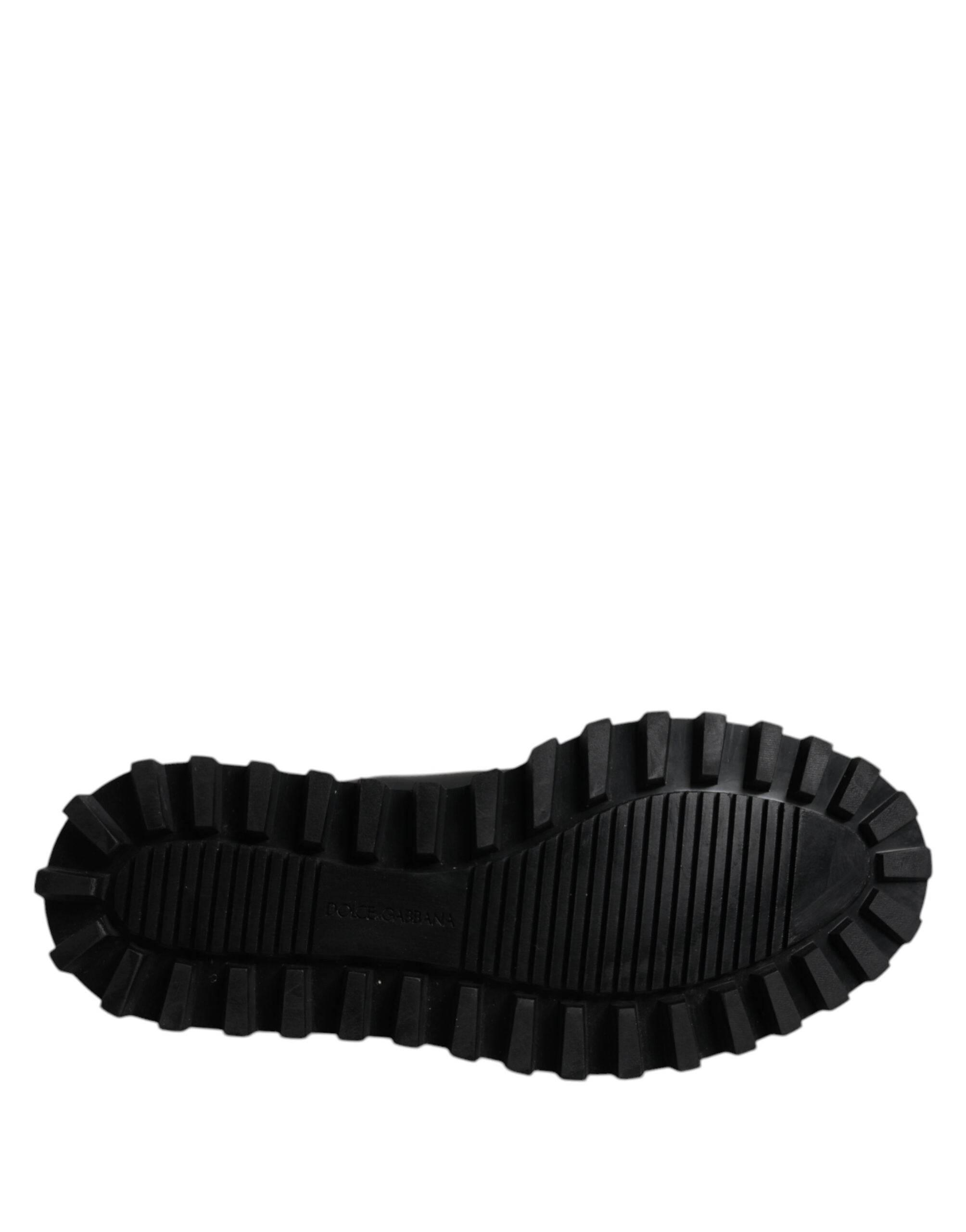 Dolce & Gabbana Black Leather Lace Up Trekking Dress Shoes - Hilstor