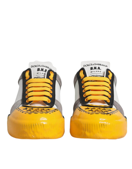 Dolce & Gabbana Multicolor Leather DNA Low Top Sneakers Shoes - Hilstor