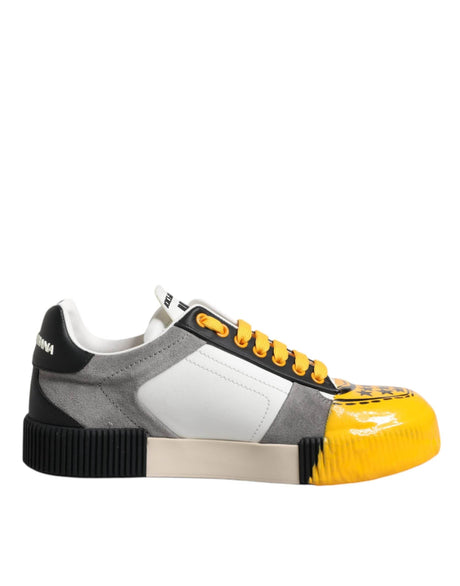 Dolce & Gabbana Multicolor Leather DNA Low Top Sneakers Shoes - Hilstor