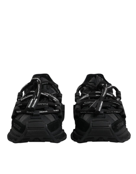 Dolce & Gabbana Black Low Top Space Lace Up Sneakers Shoes - Hilstor