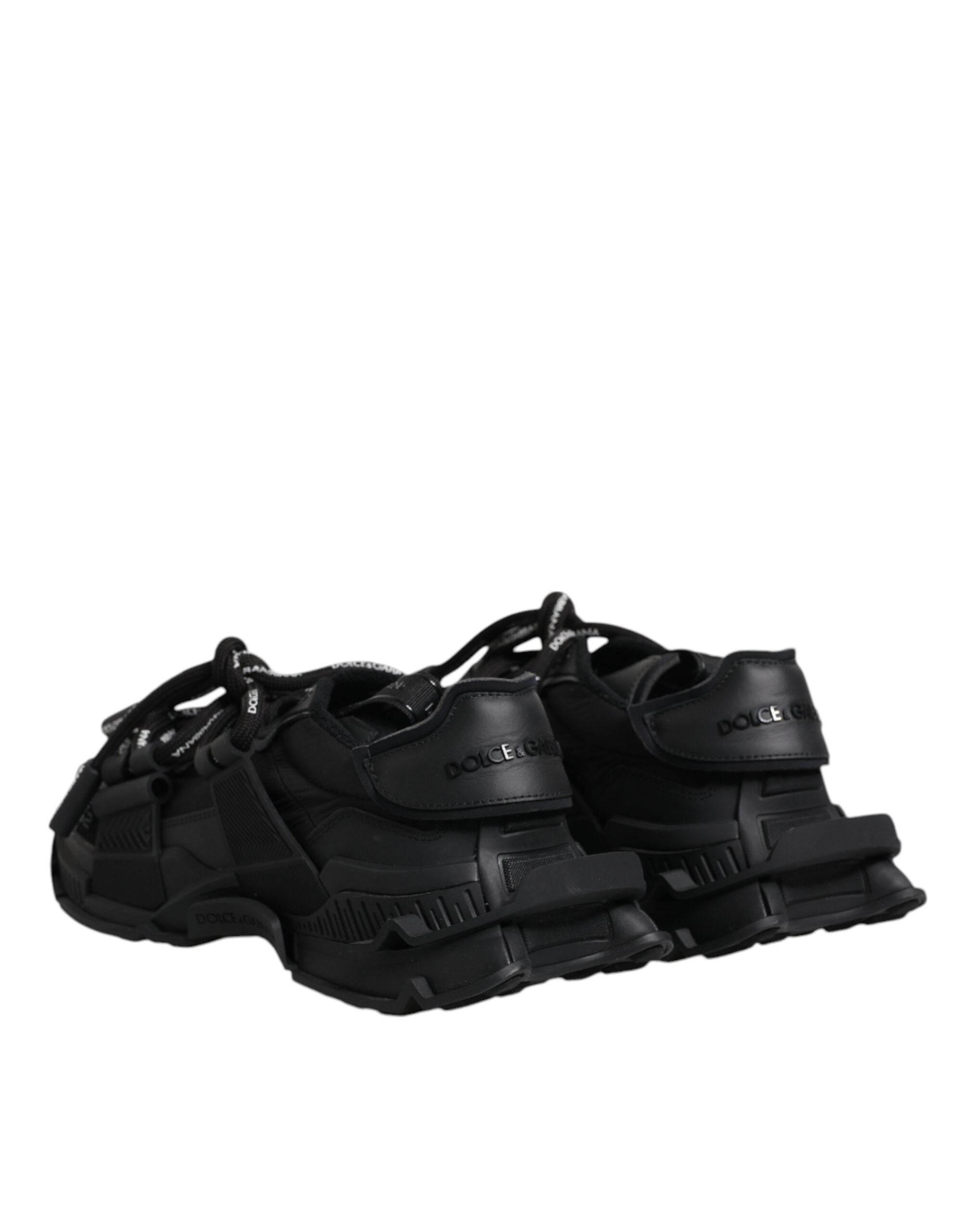 Dolce & Gabbana Black Low Top Space Lace Up Sneakers Shoes - Hilstor