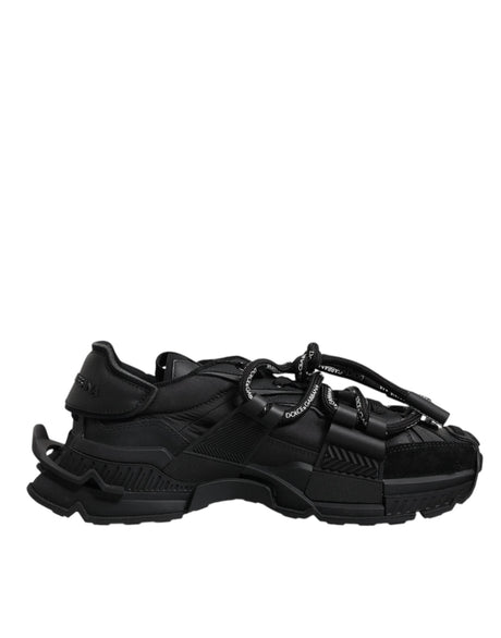 Dolce & Gabbana Black Low Top Space Lace Up Sneakers Shoes - Hilstor