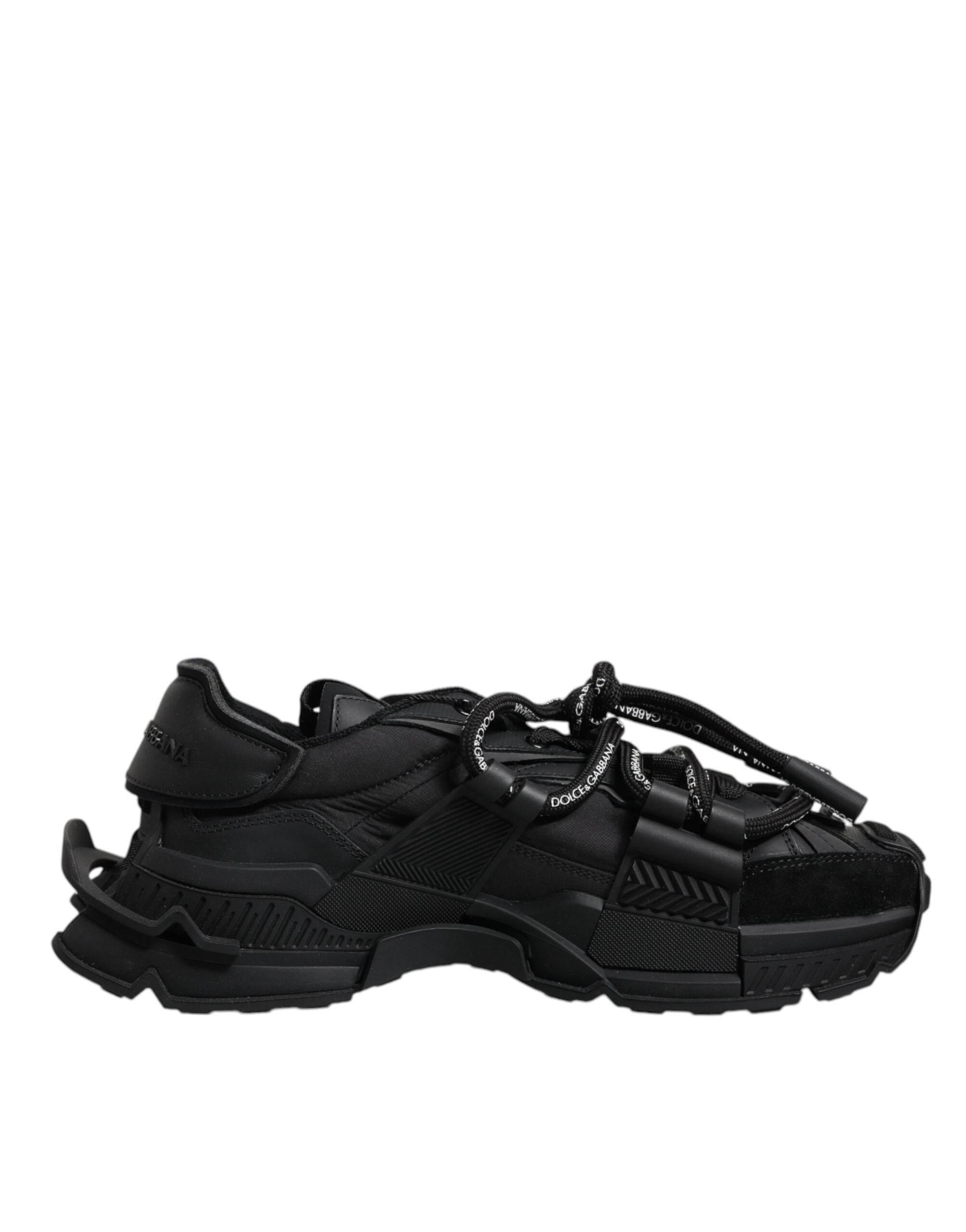 Dolce & Gabbana Black Low Top Space Lace Up Sneakers Shoes - Hilstor