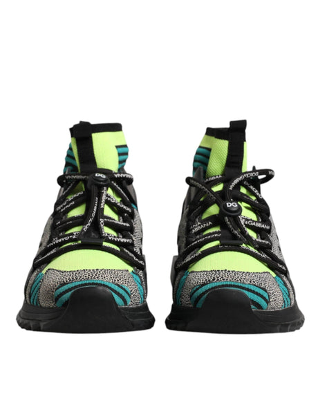 Dolce & Gabbana Multicolor Sorrento Logo Sneakers Socks Shoes - Hilstor