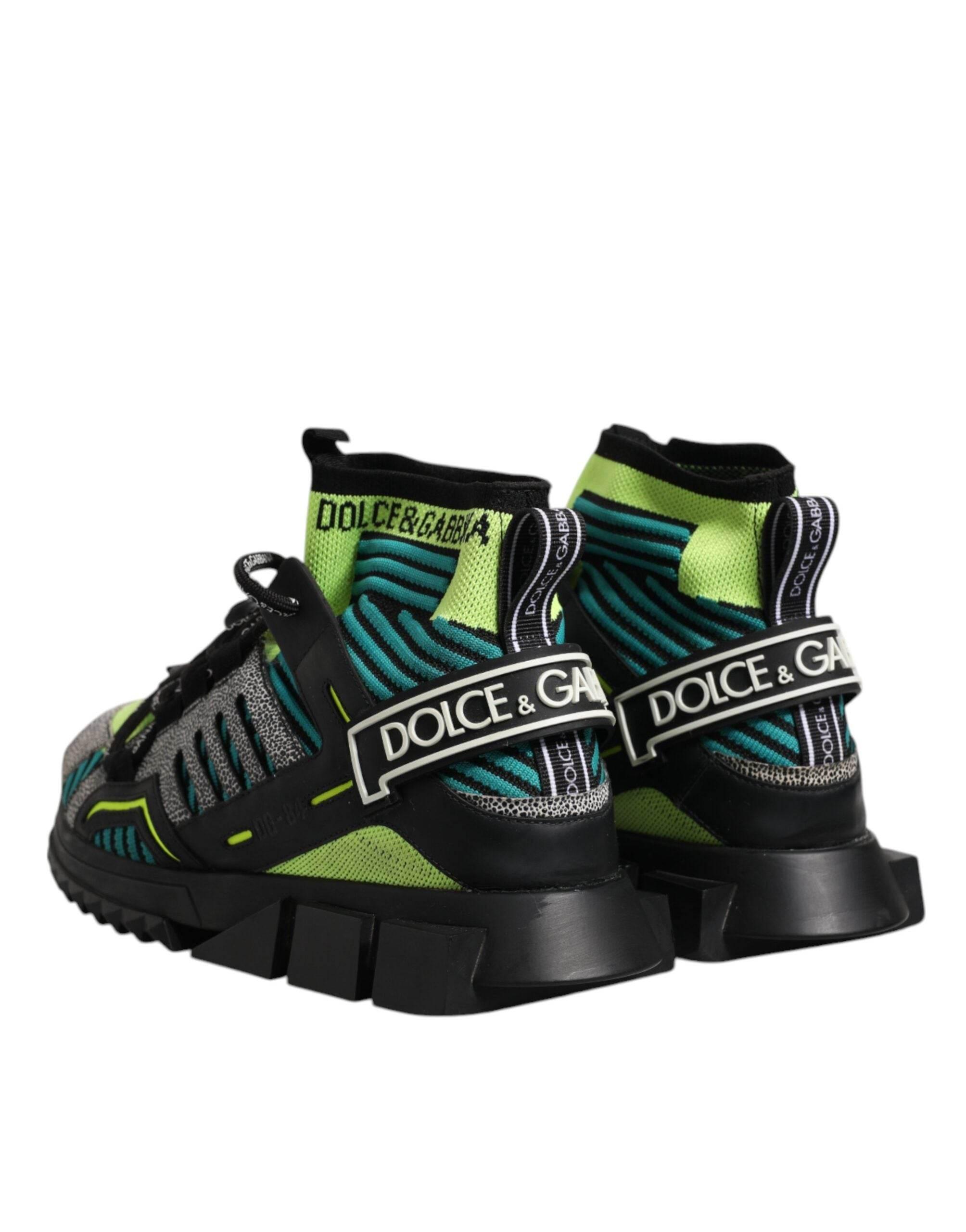 Dolce & Gabbana Multicolor Sorrento Logo Sneakers Socks Shoes - Hilstor