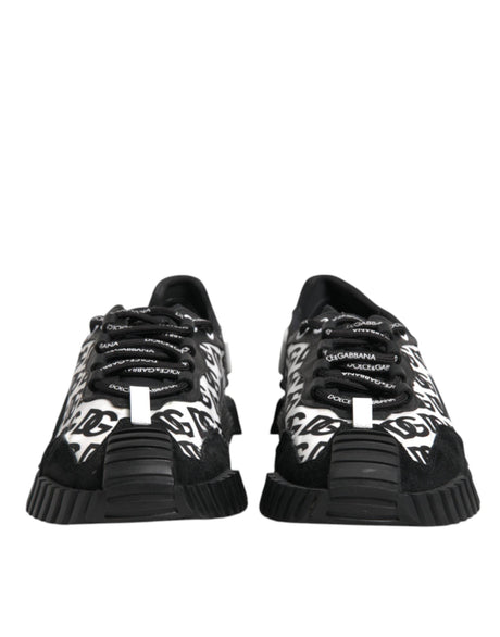 Dolce & Gabbana Black Logo Nylon Low Top NS1 Sneakers Shoes - Hilstor