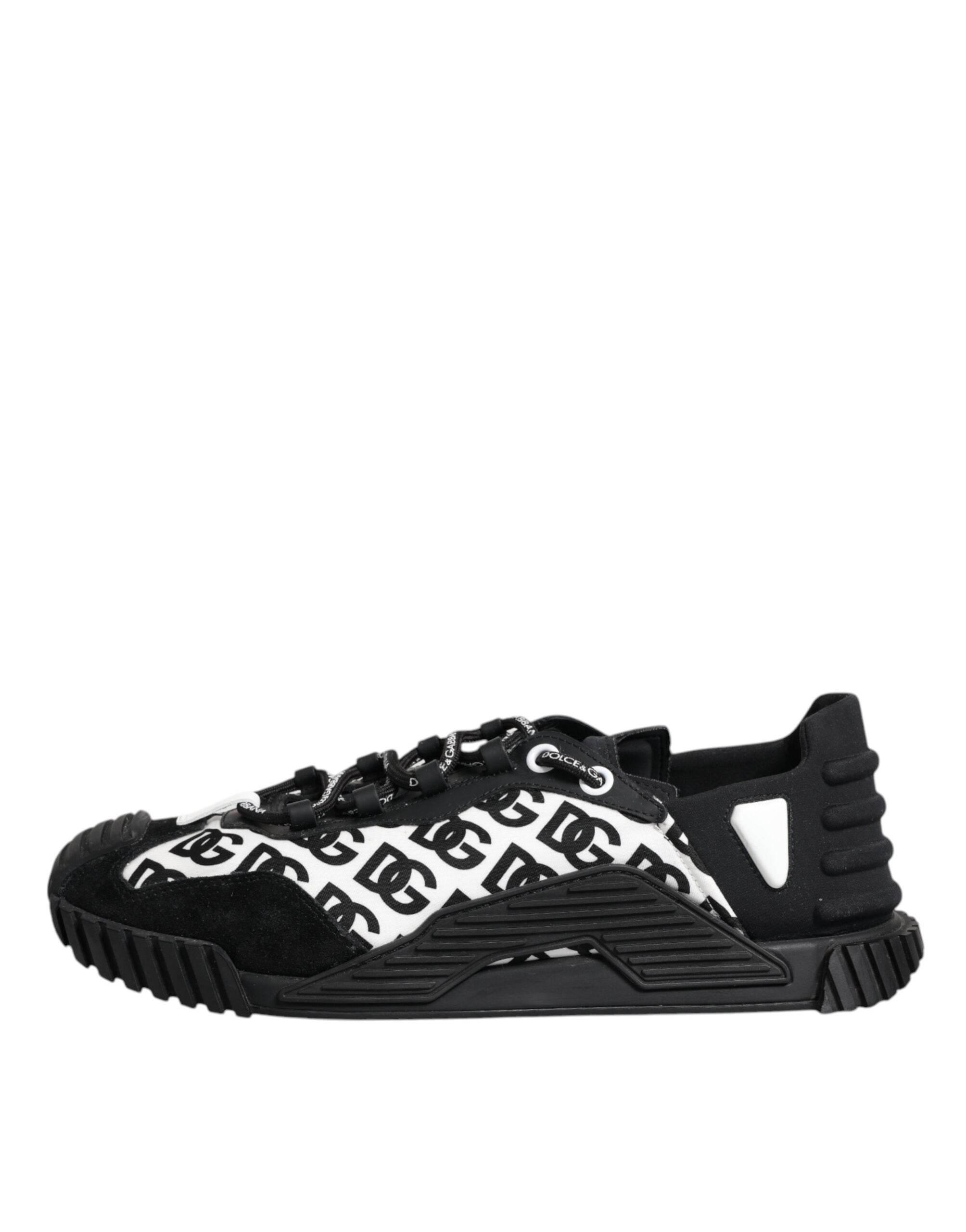Dolce & Gabbana Black Logo Nylon Low Top NS1 Sneakers Shoes - Hilstor