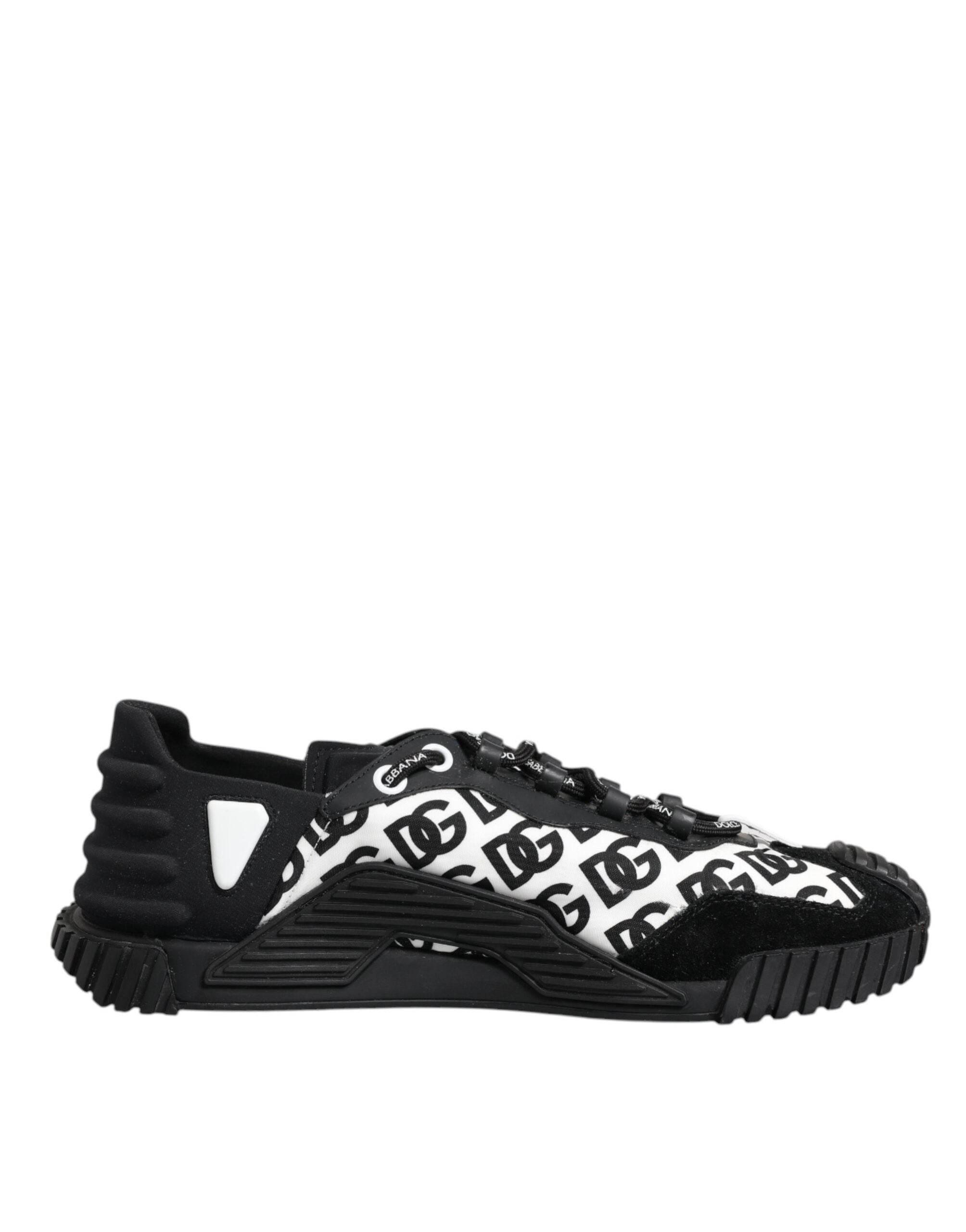 Dolce & Gabbana Black Logo Nylon Low Top NS1 Sneakers Shoes - Hilstor