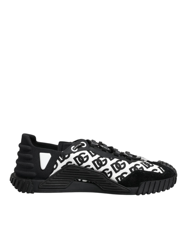 Dolce & Gabbana Black Logo Nylon Low Top NS1 Sneakers Shoes - Hilstor