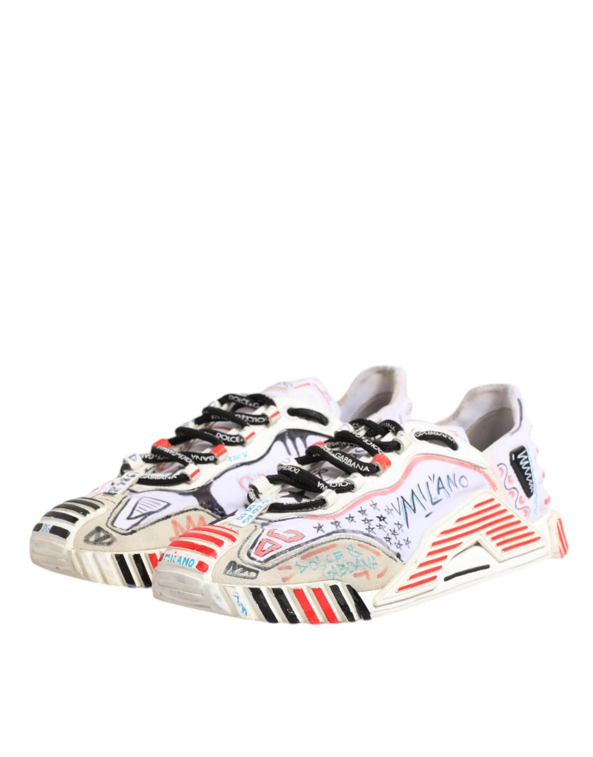 Dolce & Gabbana Multicolor Suede Fabric NS1 Sneakers Shoes - Hilstor