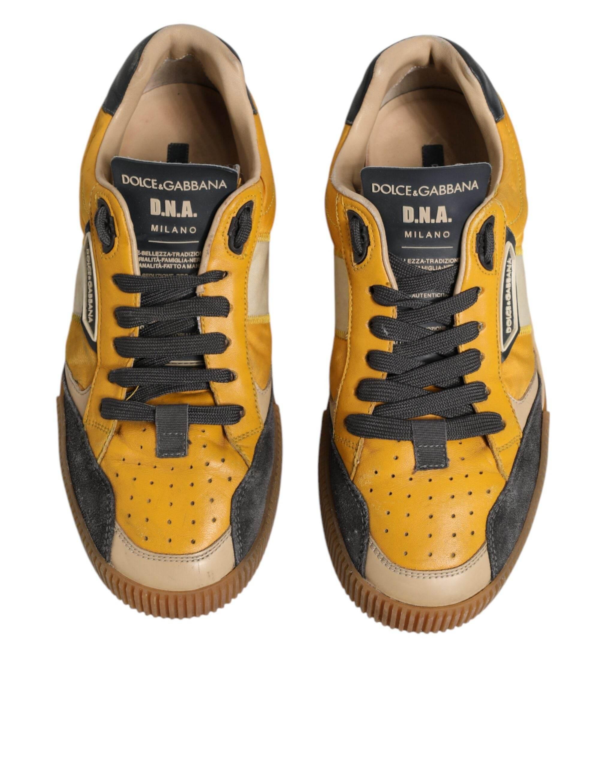 Dolce & Gabbana Multicolor Leather DNA Sneakers Shoes - Hilstor