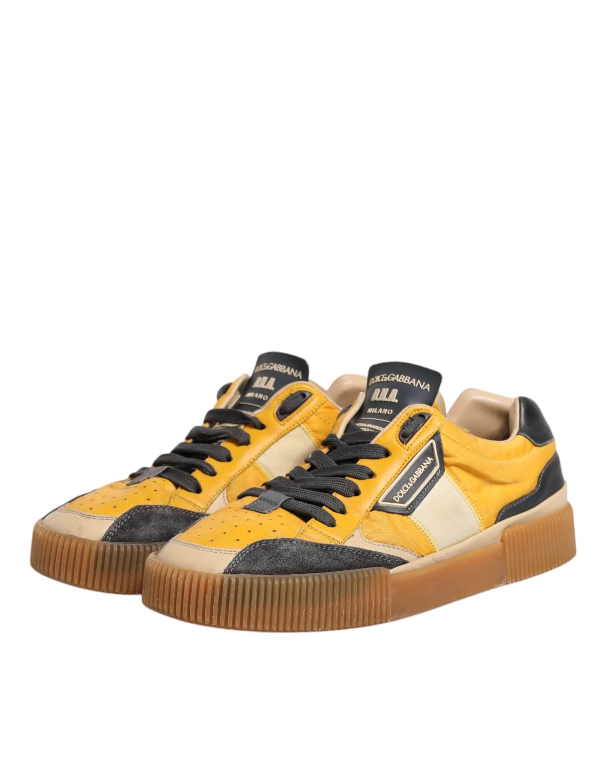 Dolce & Gabbana Multicolor Leather DNA Sneakers Shoes - Hilstor