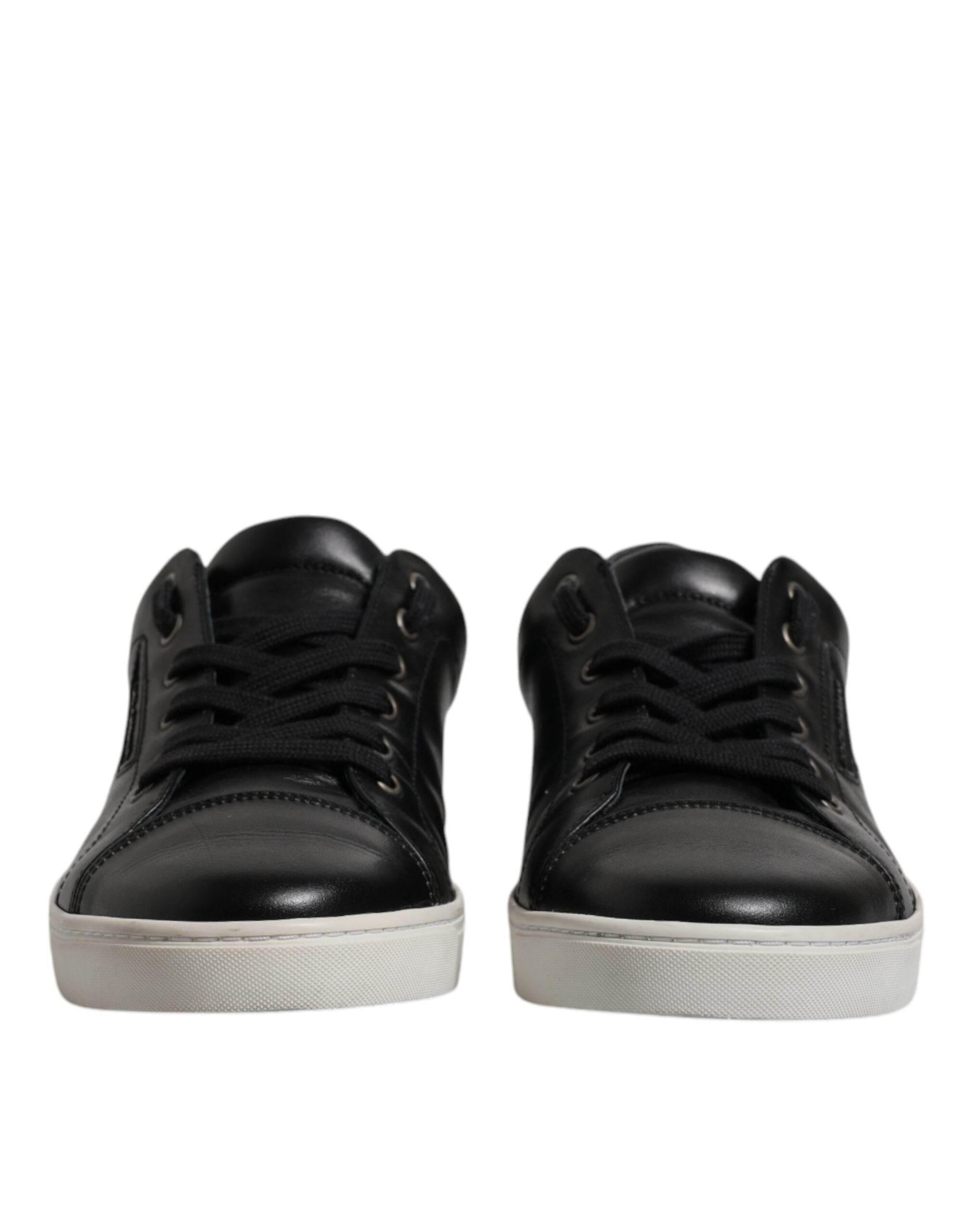 Dolce & Gabbana Black London Nappa Leather Men Sneakers Shoes - Hilstor