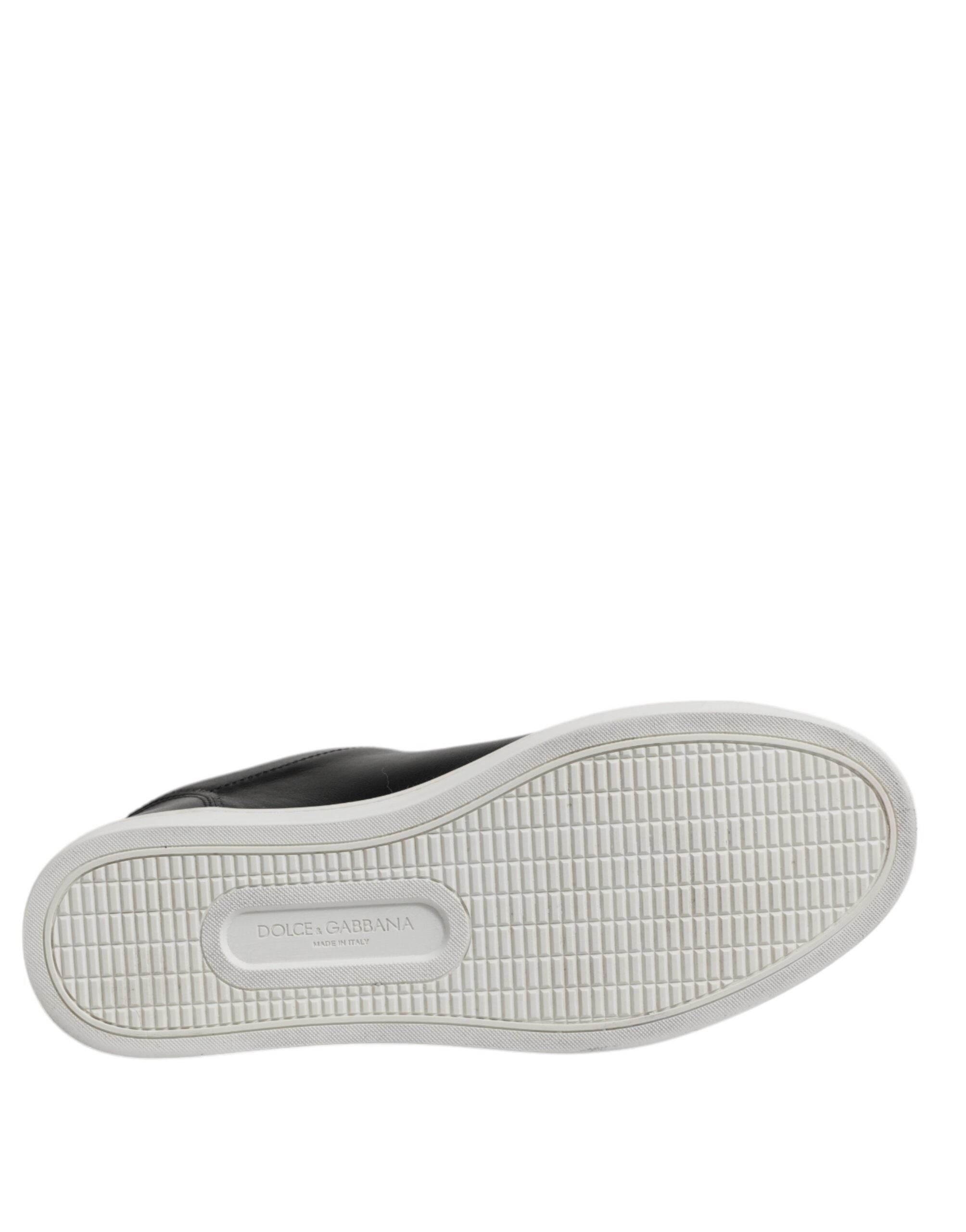 Dolce & Gabbana Black London Nappa Leather Men Sneakers Shoes - Hilstor