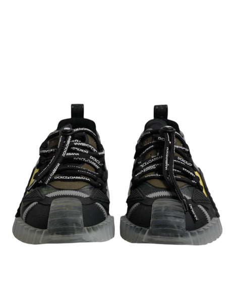 Dolce & Gabbana Black Green Camo NS1 Low Top Sneakers Shoes - Hilstor