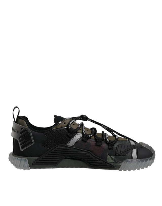 Dolce & Gabbana Black Green Camo NS1 Low Top Sneakers Shoes - Hilstor