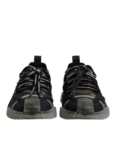 Dolce & Gabbana Black Green Camo NS1 Low Top Sneakers Shoes - Hilstor