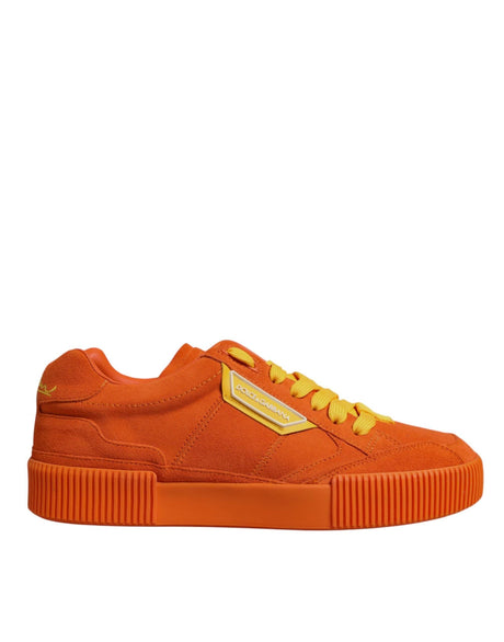 Dolce & Gabbana Orange Miami Leather Low Top Sneakers Shoes - Hilstor