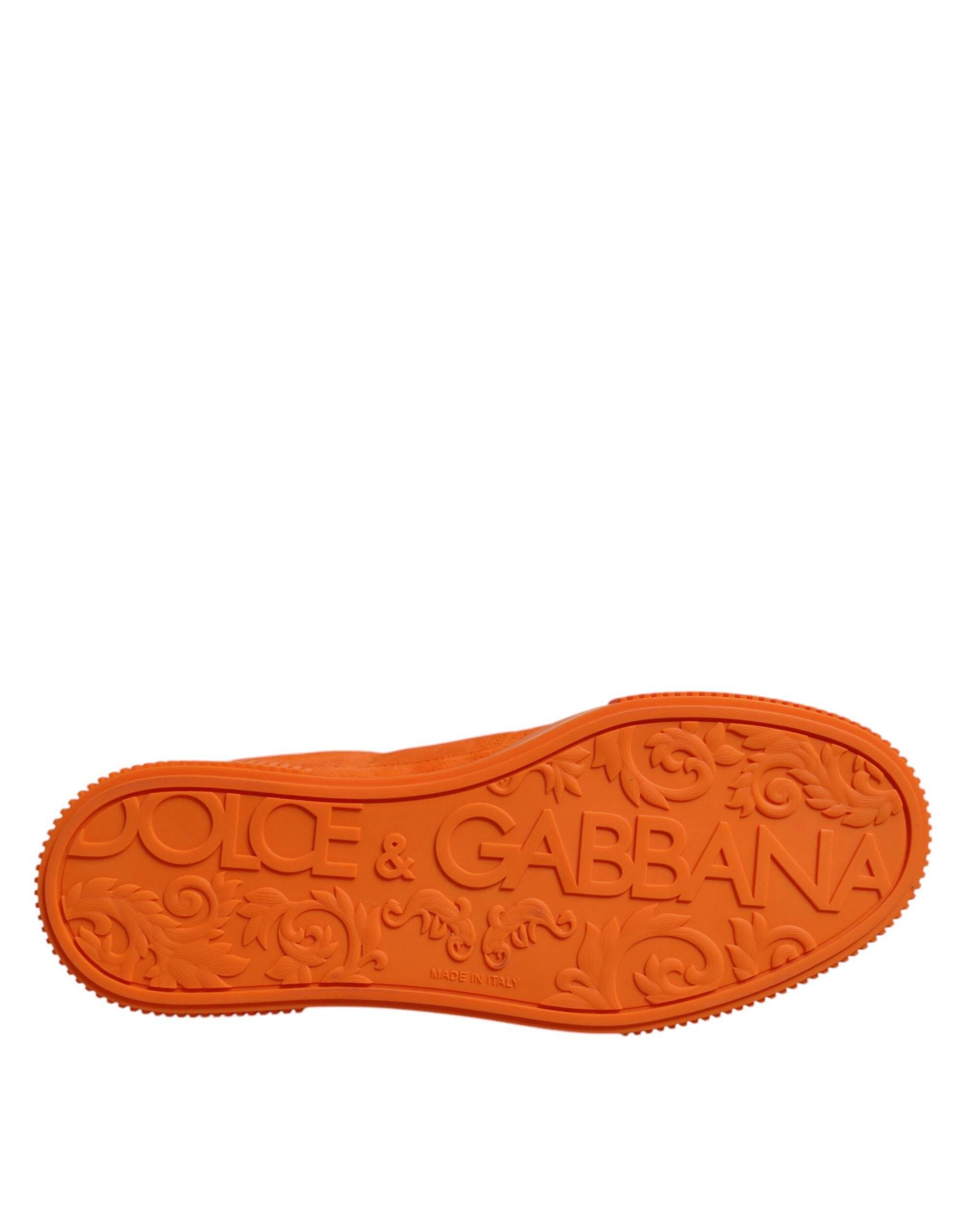 Dolce & Gabbana Orange Miami Leather Low Top Sneakers Shoes - Hilstor