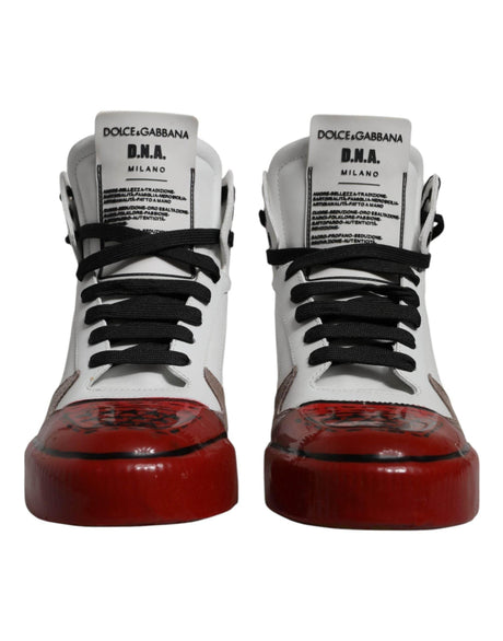 Dolce & Gabbana Multicolor Leather High Top Sneakers Shoes - Hilstor
