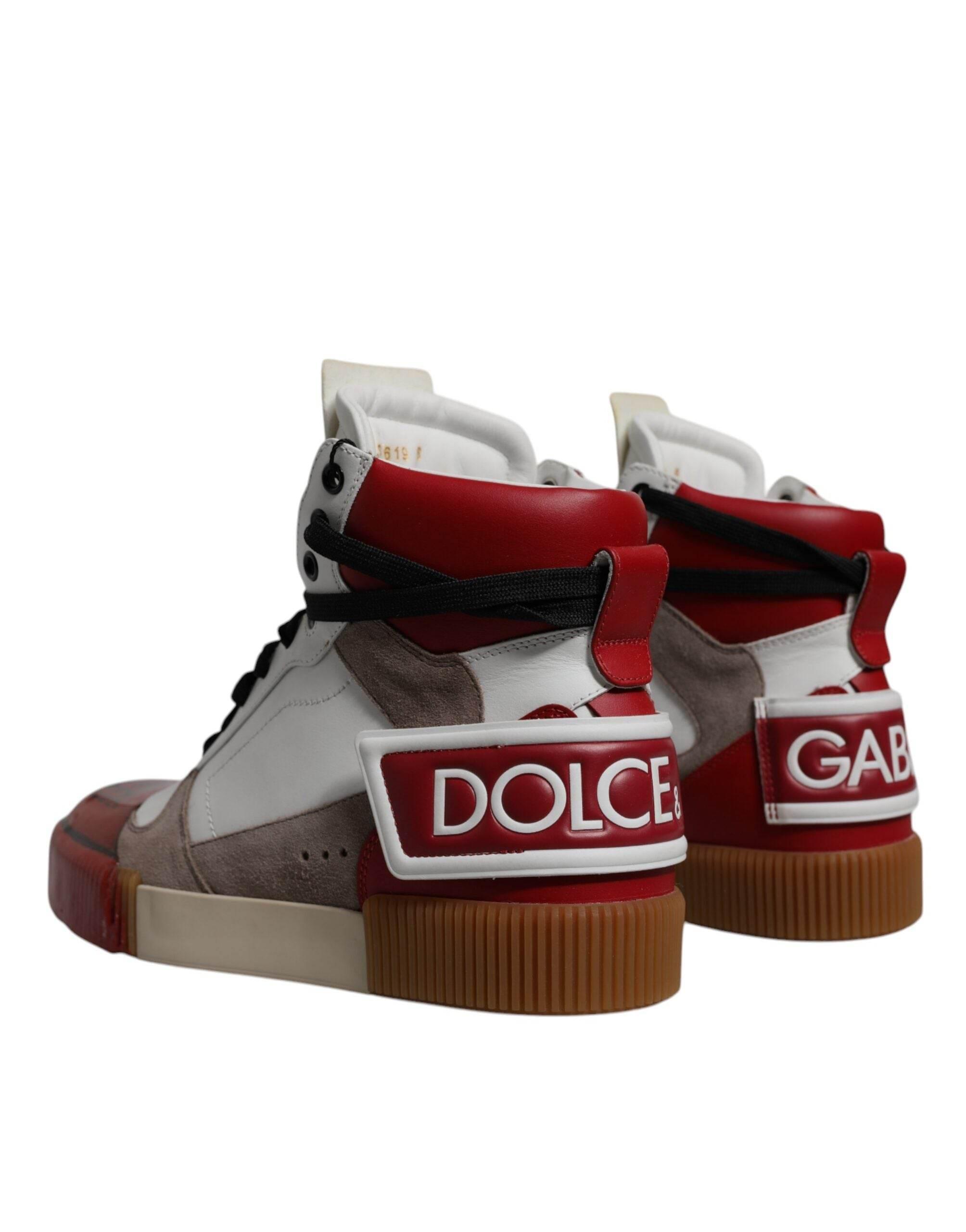 Dolce & Gabbana Multicolor Leather High Top Sneakers Shoes - Hilstor