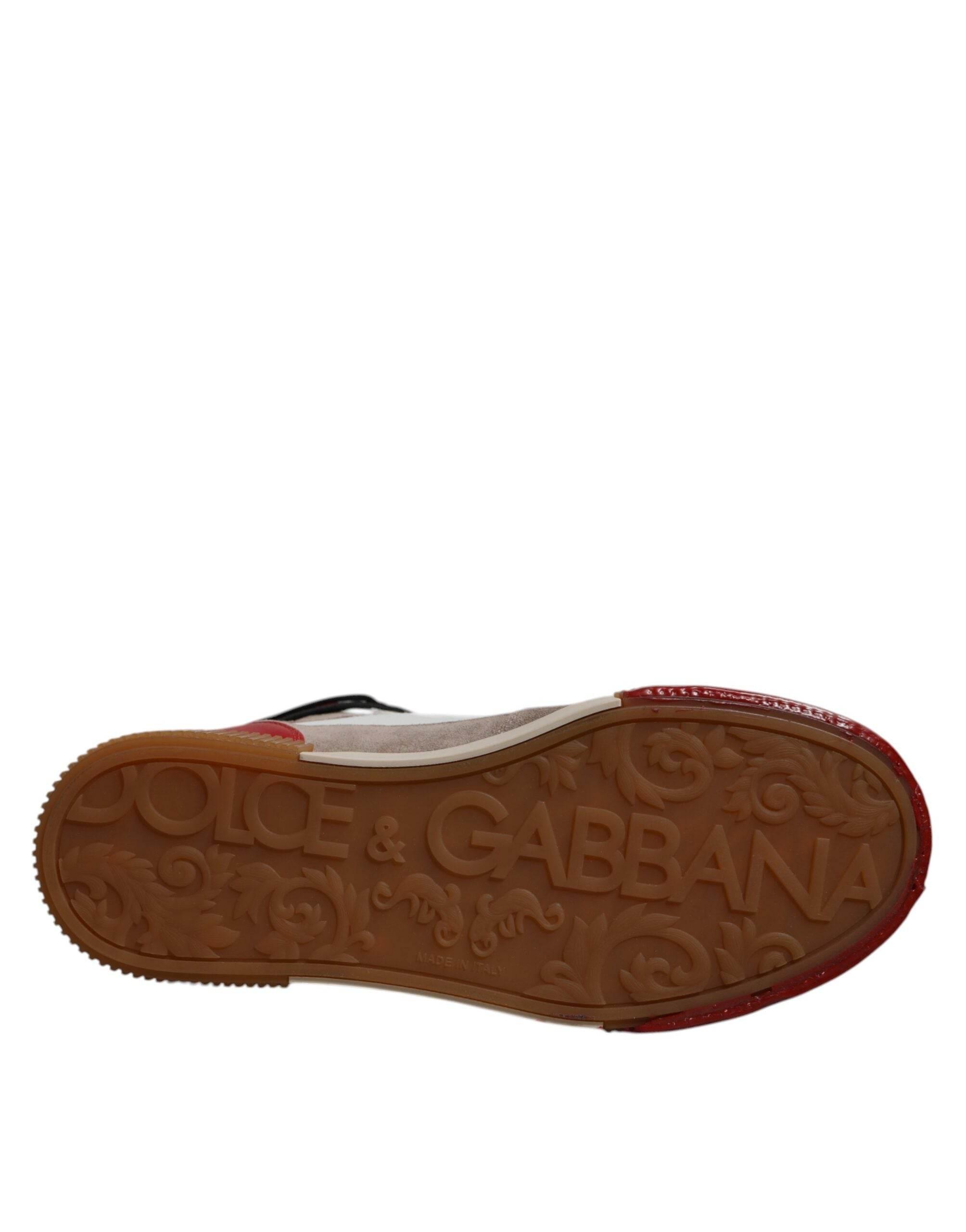Dolce & Gabbana Multicolor Leather High Top Sneakers Shoes - Hilstor