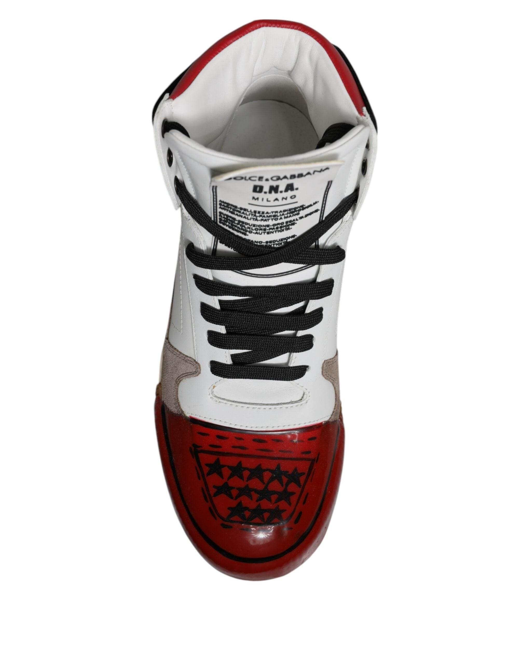 Dolce & Gabbana Multicolor Leather High Top Sneakers Shoes - Hilstor