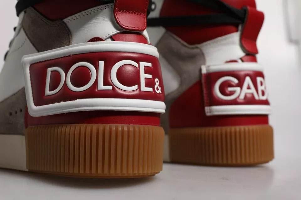 Dolce & Gabbana Multicolor Leather High Top Sneakers Shoes - Hilstor