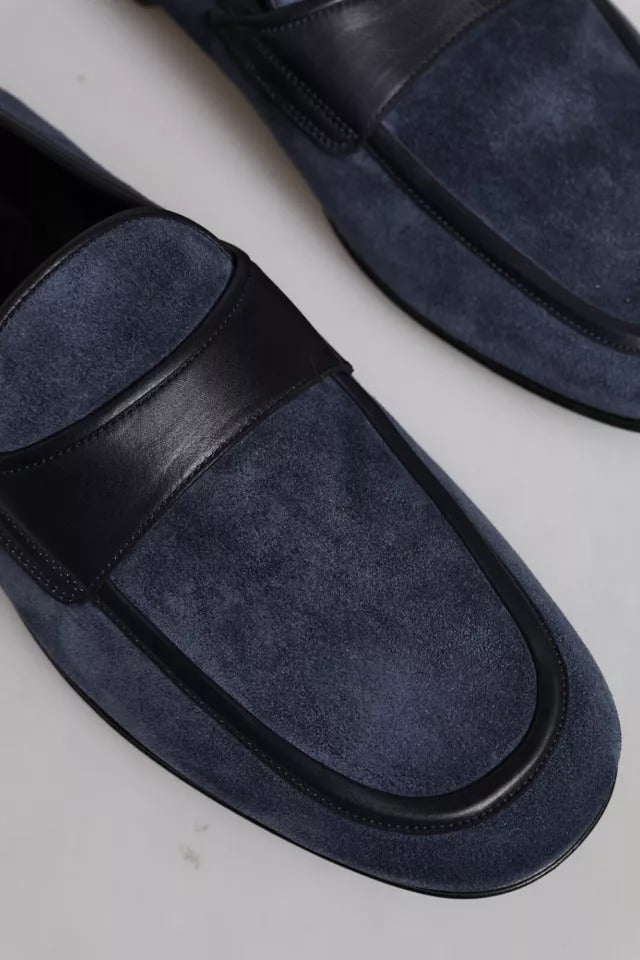 Dolce &amp; Gabbana blå ruskindssko Loafer Moccasin Sko