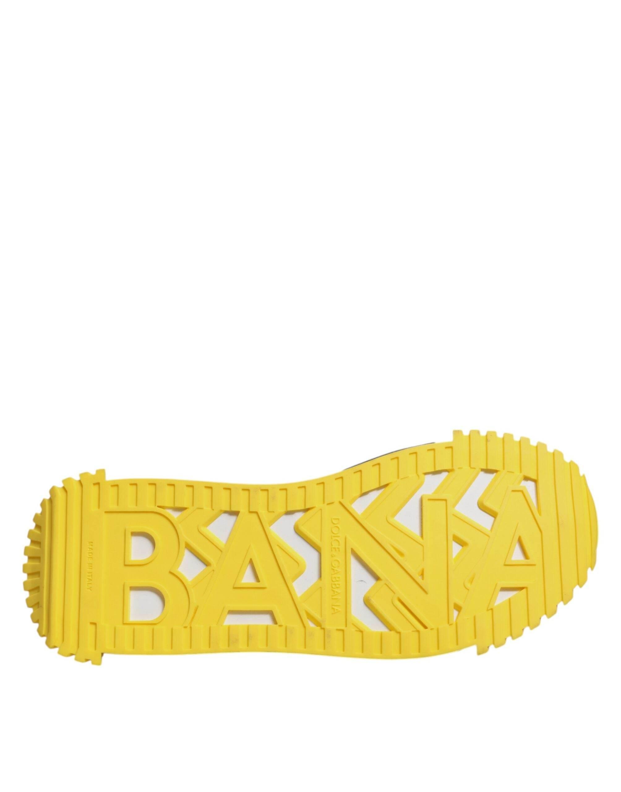 Dolce & Gabbana Black Yellow Low Top NS1 Sneakers Shoes - Hilstor