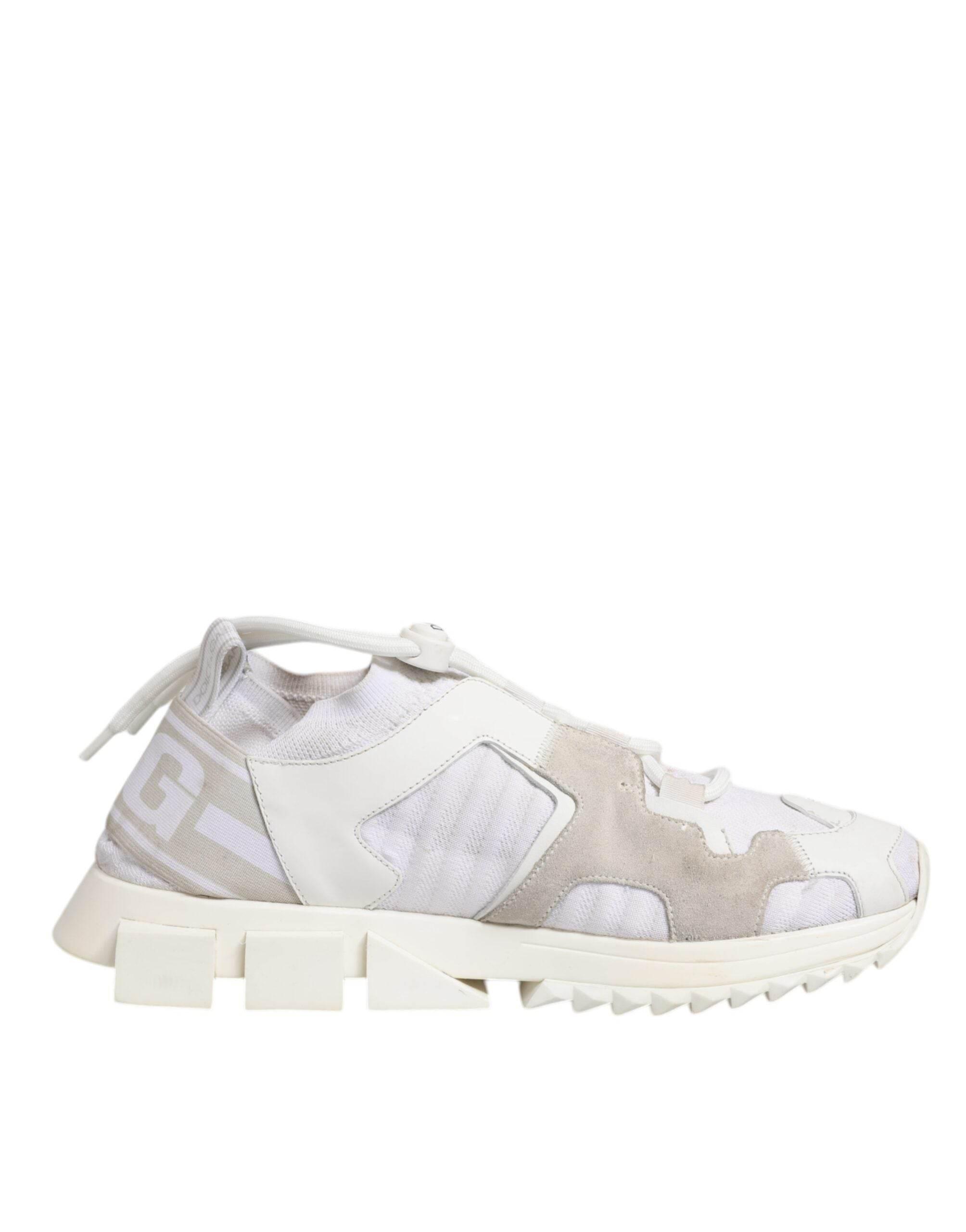 Dolce & Gabbana White Mesh Sorrento Trekking Sneakers Shoes - Hilstor