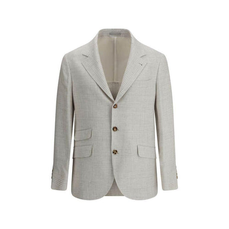 Brunello Cucinelli Single-breasted check Blazer - Hilstor