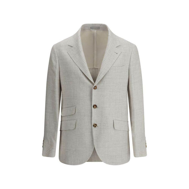 Brunello Cucinelli Single-breasted check Blazer - Hilstor