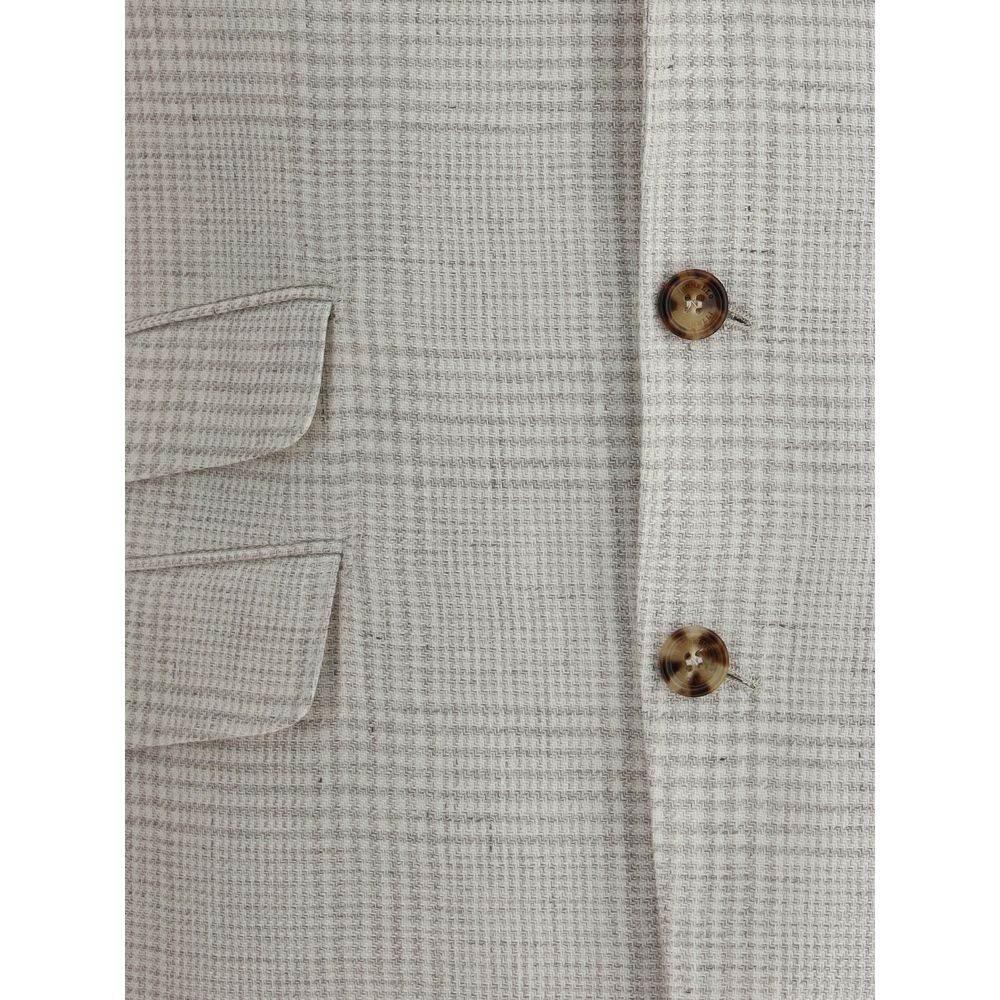 Brunello Cucinelli Single-breasted check Blazer - Hilstor