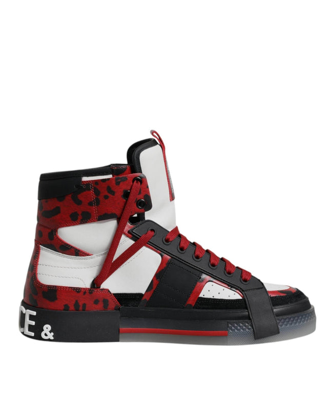 Dolce & Gabbana Multicolor Leather High Top Sneakers Shoes - Hilstor