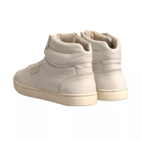 Dolce & Gabbana White London Logo High Top Sneakers Shoes - Hilstor