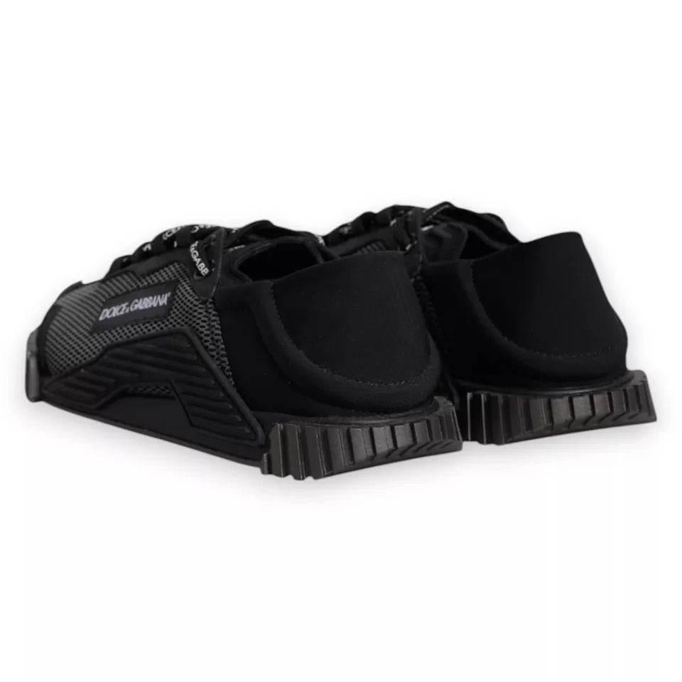 Dolce & Gabbana Black Nylon NS1 Low Top Men Sneakers Shoes - Hilstor