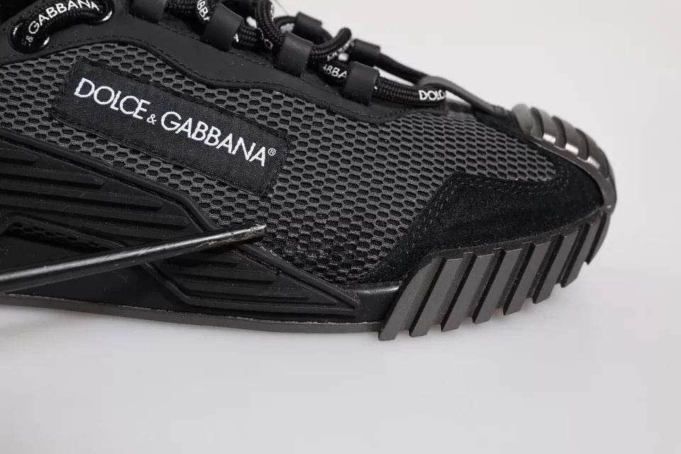 Dolce & Gabbana Black Nylon NS1 Low Top Men Sneakers Shoes - Hilstor