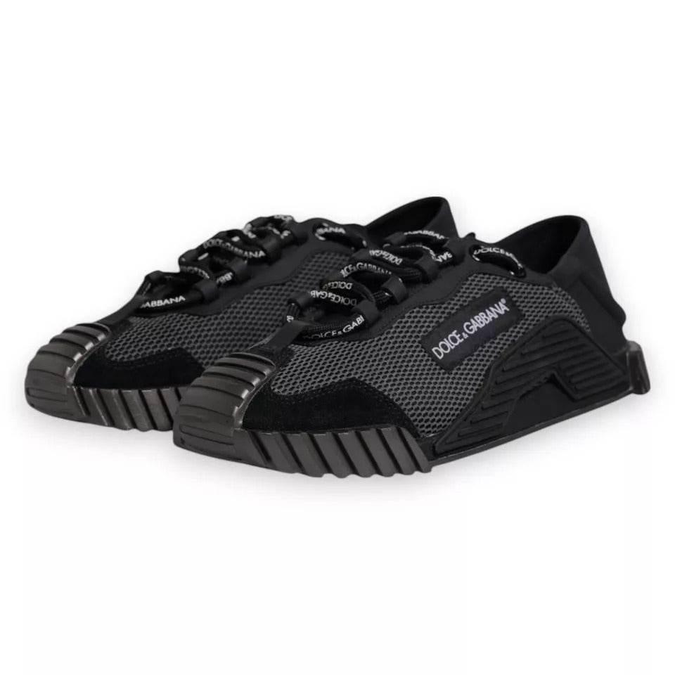 Dolce & Gabbana Black Nylon NS1 Low Top Men Sneakers Shoes - Hilstor